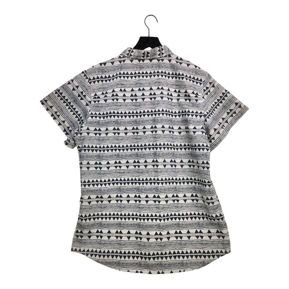 Molokai Surf Co Button Shirt Large Geo Print Hawaiian Tribal Cotton Blend Beach - Picture 5 of 11